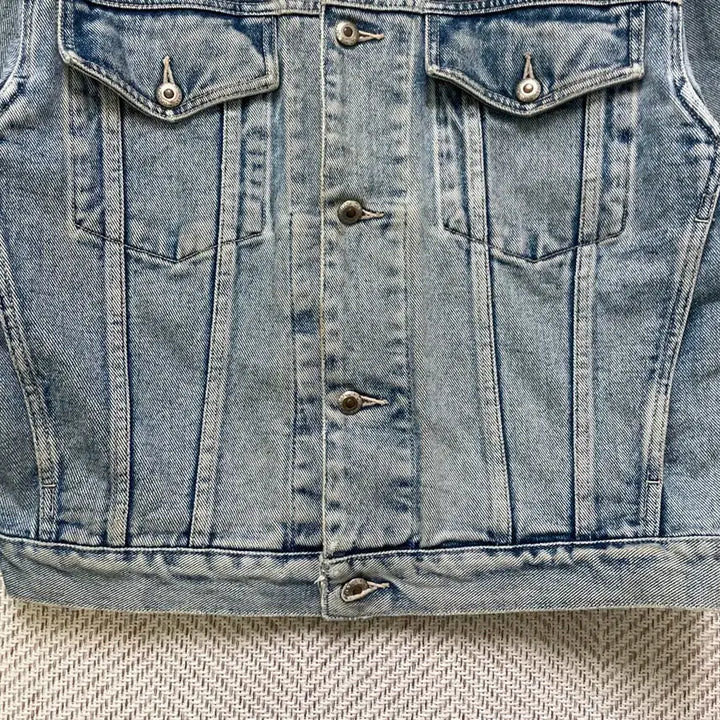 [BUNJANG] Banana Republic Leather Trucker Denim Jacket / 바나나 리퍼블릭 레더 트리커 데님자켓 J04089