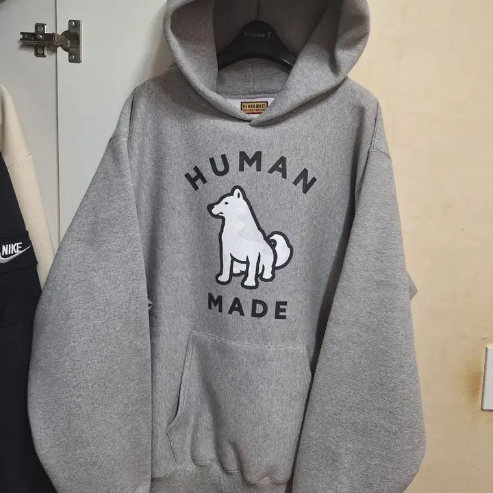 [BUNJANG] Human Made Dog Logo Hoodie Gray / 휴먼메이드 [한정판] 강아지 로고 후드 그레이 새상품 급!!!