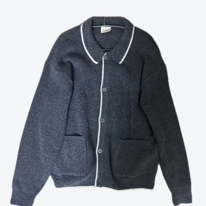[BUNJANG] Pino Charcoal Gray Cardigan Knit / Pino 차콜 그레이 가디건 니트