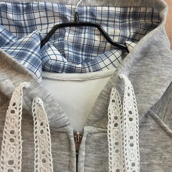 [BUNJANG] Loose Fit Hooded Zip-Up / 레이스포인트 루즈핏 후드집업