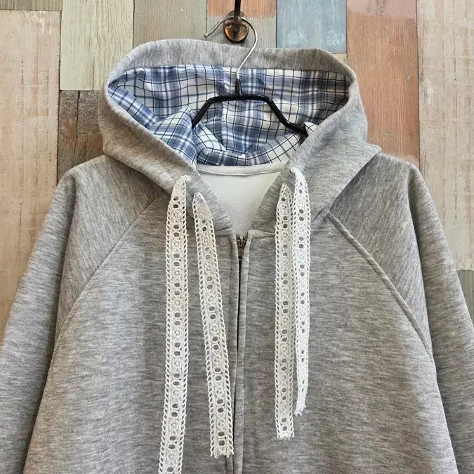 [BUNJANG] Loose Fit Hooded Zip-Up / 레이스포인트 루즈핏 후드집업