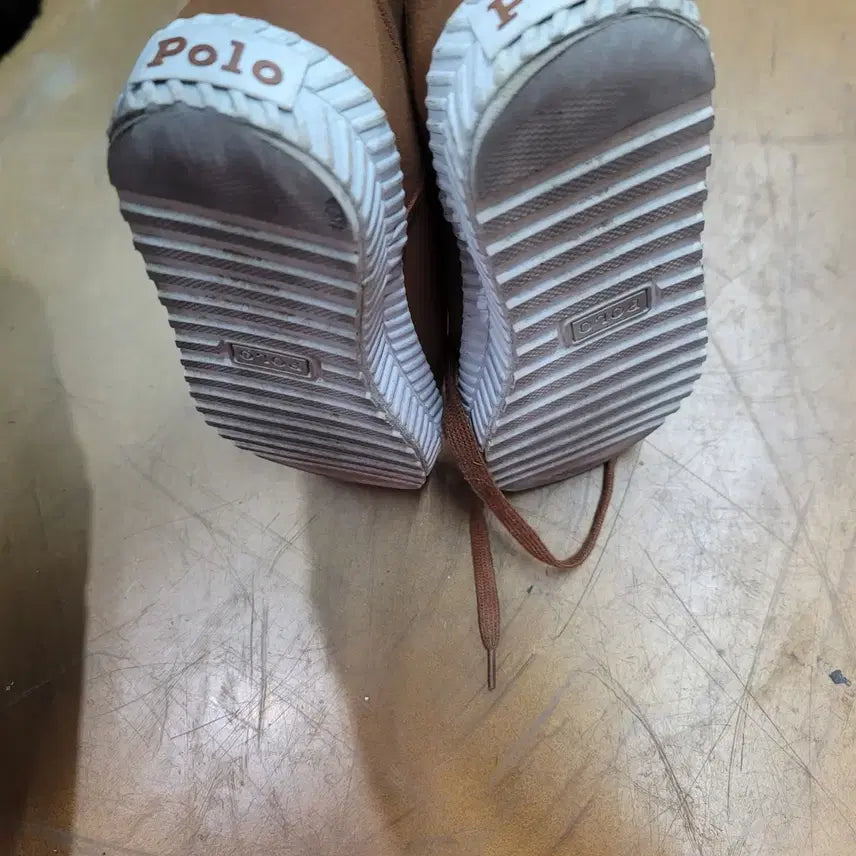 [BUNJANG] Polo Brown High-Top Sneakers / 폴로 브라운 하이탑 스니커즈