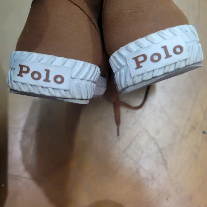 [BUNJANG] Polo Brown High-Top Sneakers / 폴로 브라운 하이탑 스니커즈