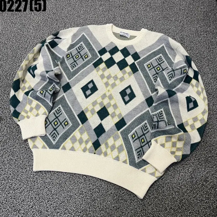 [BUNJANG] Dunlop Pattern Knit Sweater / 던롭 패턴 니트 스웨터l 0227