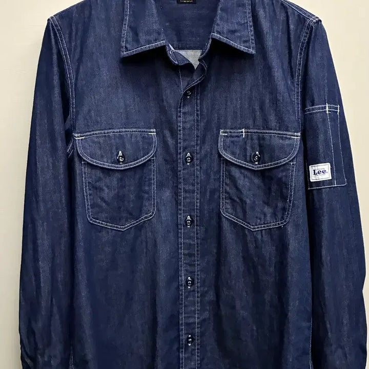[BUNJANG] Lee Cotton Chambray Denim Two-Pocket Work Shirt Indigo Blue / (M)LEE 리 코튼 샴브레이 데님 투포켓 워크셔츠 인디고블루