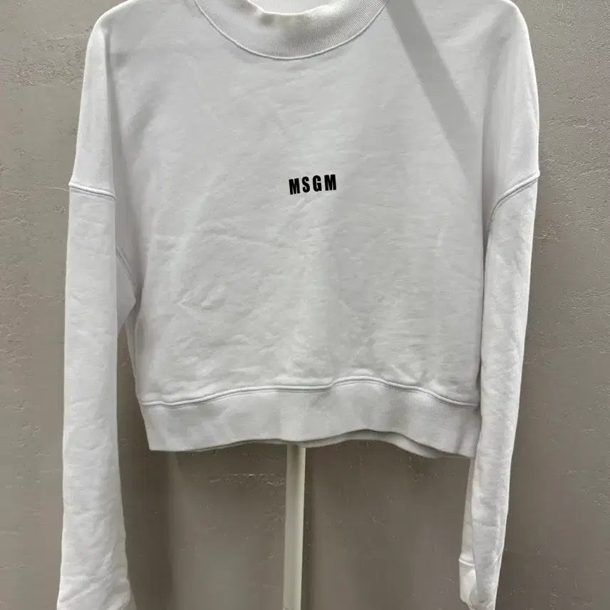 [BUNJANG] MSGM White Crop Sweatshirt XS / MSGM 화이트 크롭 맨투맨 XS