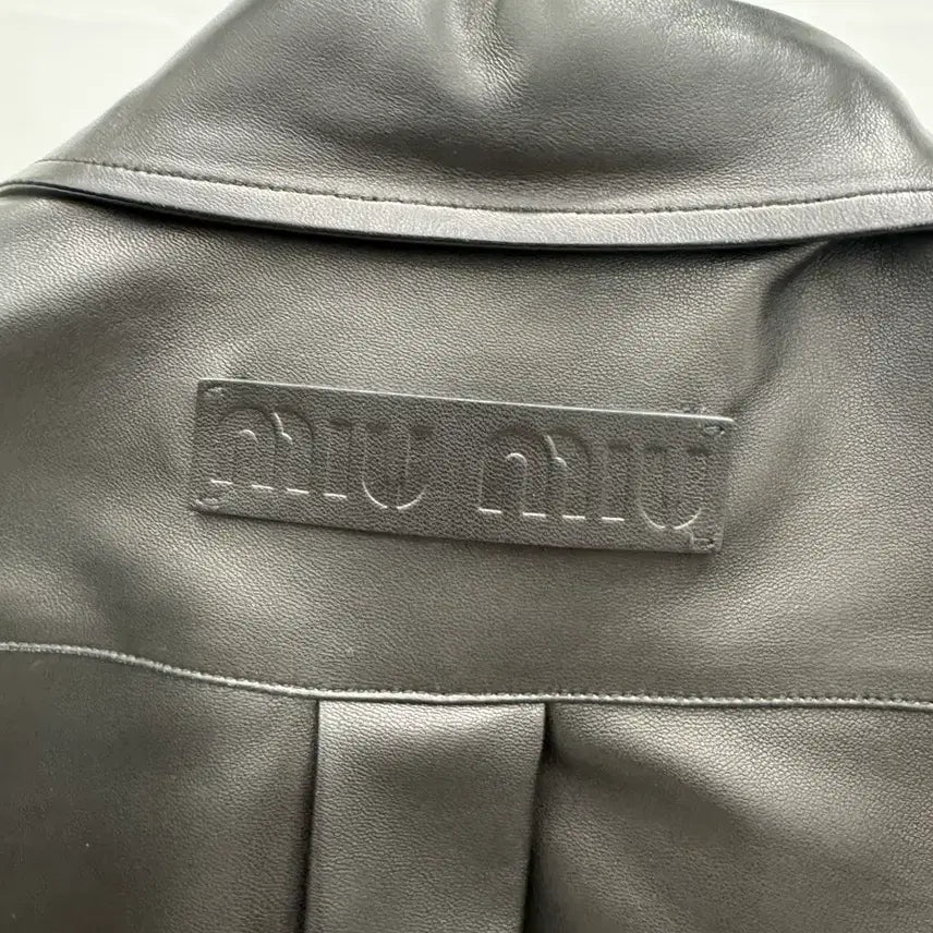 [BUNJANG] Miu Miu Black Leather Jacket / 미우미우 블랙 가죽 자켓