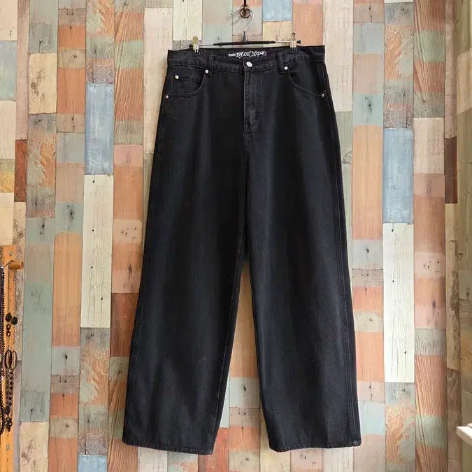 [BUNJANG] Black Denim Wide Pants / 흑청 와이드팬츠
