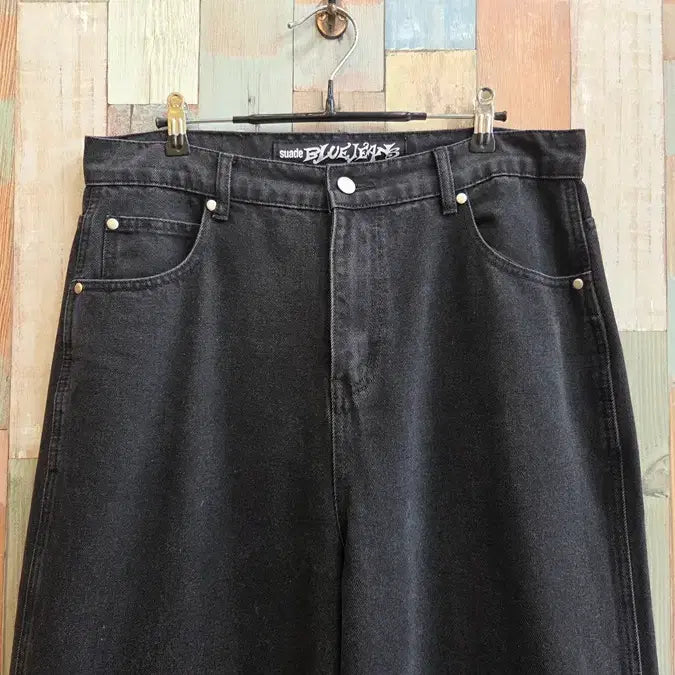 [BUNJANG] Black Denim Wide Pants / 흑청 와이드팬츠