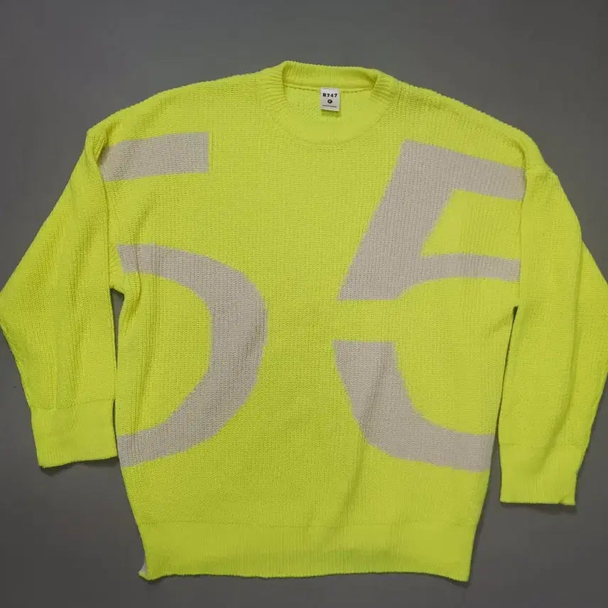 [BUNJANG] B747 Oversized Fluorescent Knit Sweater / [프리] B747 오버핏 형광 니트 스웨터