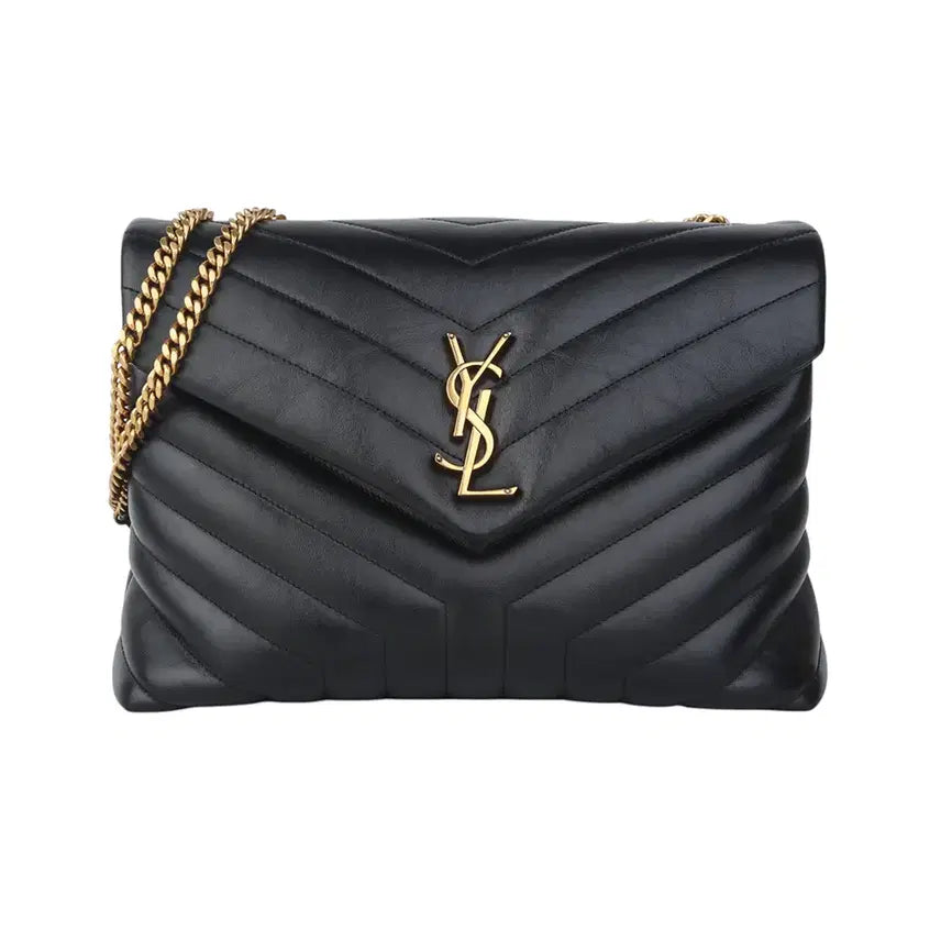 [BUNJANG] Saint Laurent Loulou Bag Matelassé Gold Medium Shoulder Bag / 생로랑 487216 마틀라세 루루백 금장 미디엄36712K