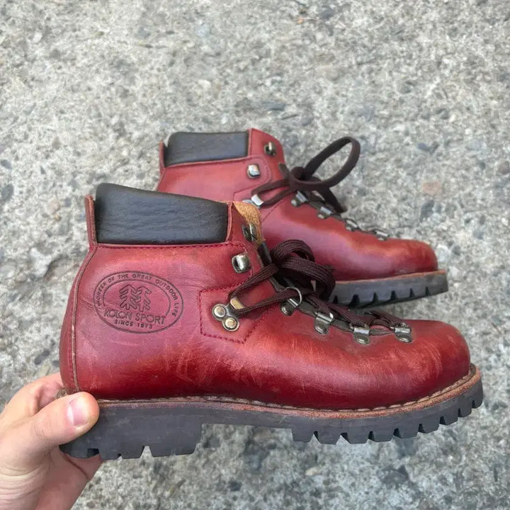 [BUNJANG] Kolon Leather Hiking Boots / 코오롱 통가죽 등산화 w245