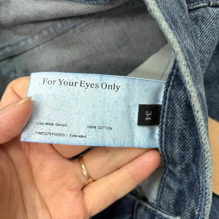 [BUNJANG] For Your Eyes Only Lise Wide Denim Pants / 포유어아이즈온리 리제 와이드 데님 새상품(34/롱기장)