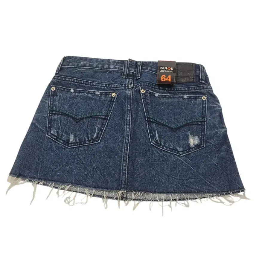 [BUNJANG] KUOS Denim Mini Skirt with Distressed Detail / KUIOS 데님 미니스커트 데미지진 청치마28