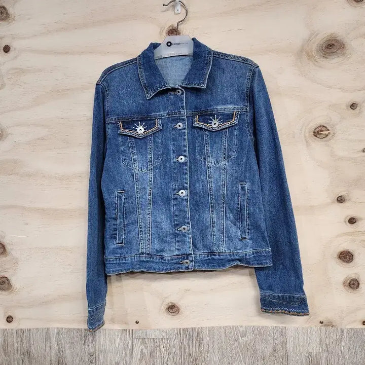 [BUNJANG] Embroidered Denim Jacket / 696) 여성 자수 포인트 데님자켓