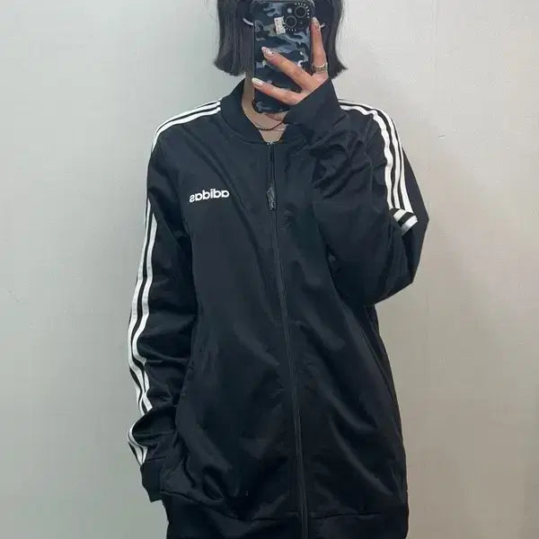 [BUNJANG] Adidas Black Track Top Jacket / 2XL 아디다스 블랙 삼선 트랙탑 져지 재킷