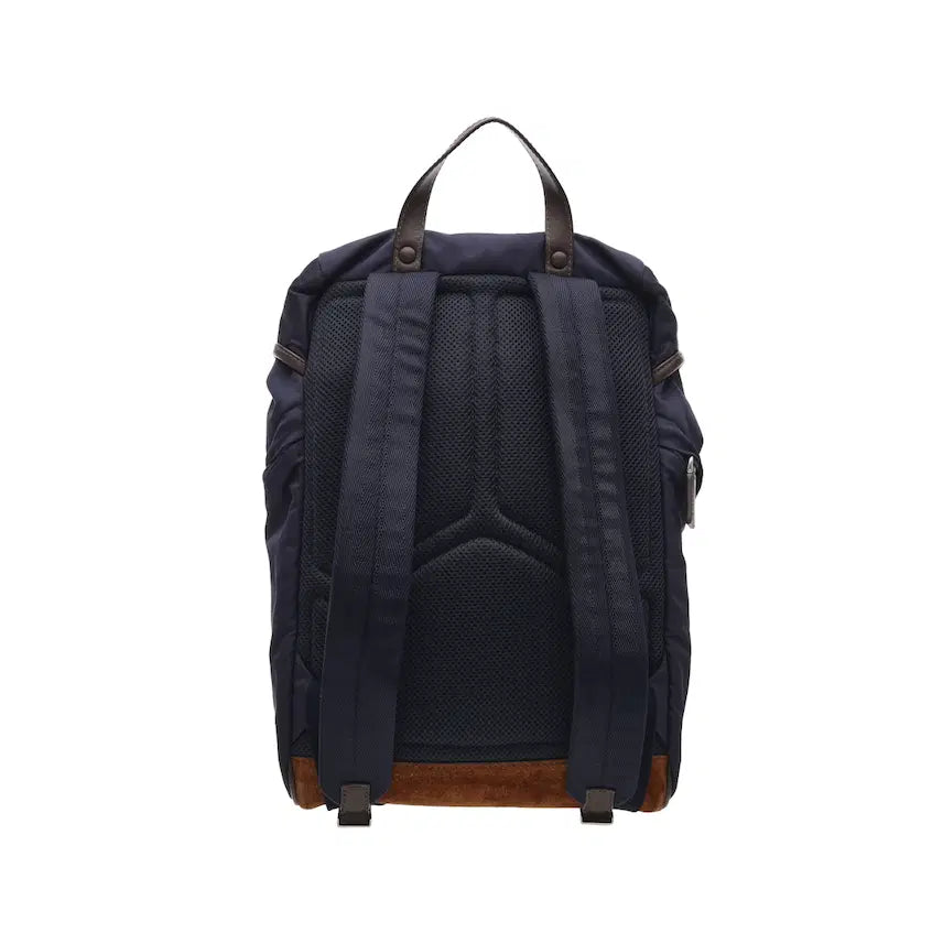 [BUNJANG] Prada Re-Nylon and Leather Backpack Blue Coffee / 프라다 리나일론 앤 레더 백팩 블루 커피