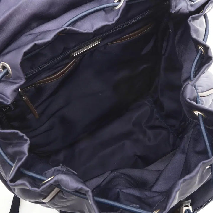 [BUNJANG] Prada Re-Nylon and Leather Backpack Blue Coffee / 프라다 리나일론 앤 레더 백팩 블루 커피