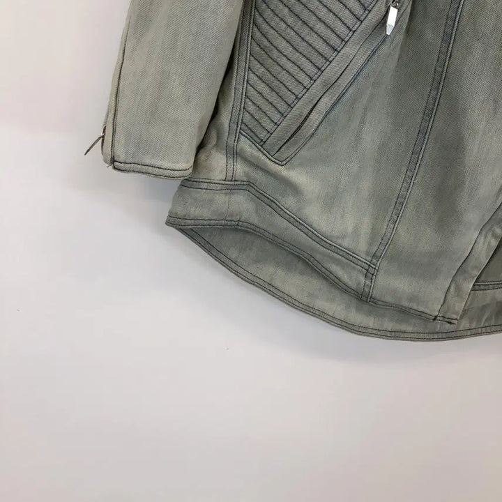 [BUNJANG] Theory USA Washed Denim Biker Jacket (S) / theory 띠어리 USA 워싱 데님 바이커자켓 S
