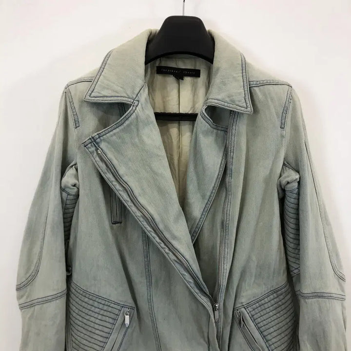 [BUNJANG] Theory USA Washed Denim Biker Jacket (S) / theory 띠어리 USA 워싱 데님 바이커자켓 S