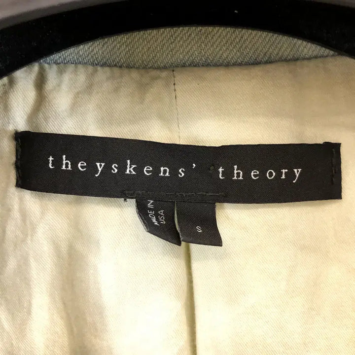 [BUNJANG] Theory USA Washed Denim Biker Jacket (S) / theory 띠어리 USA 워싱 데님 바이커자켓 S