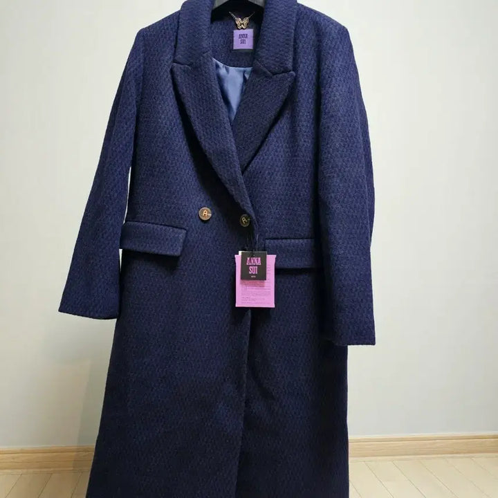 [BUNJANG] Anna Sui Navy Wool Cashmere Coat / 안나수이 롱코트 (새상품)양모95%캐시미어5%