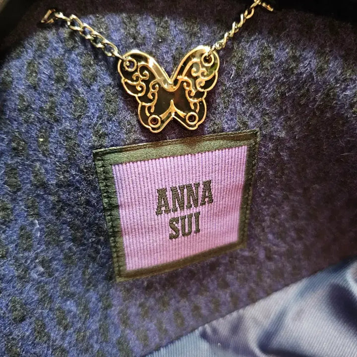 [BUNJANG] Anna Sui Navy Wool Cashmere Coat / 안나수이 롱코트 (새상품)양모95%캐시미어5%