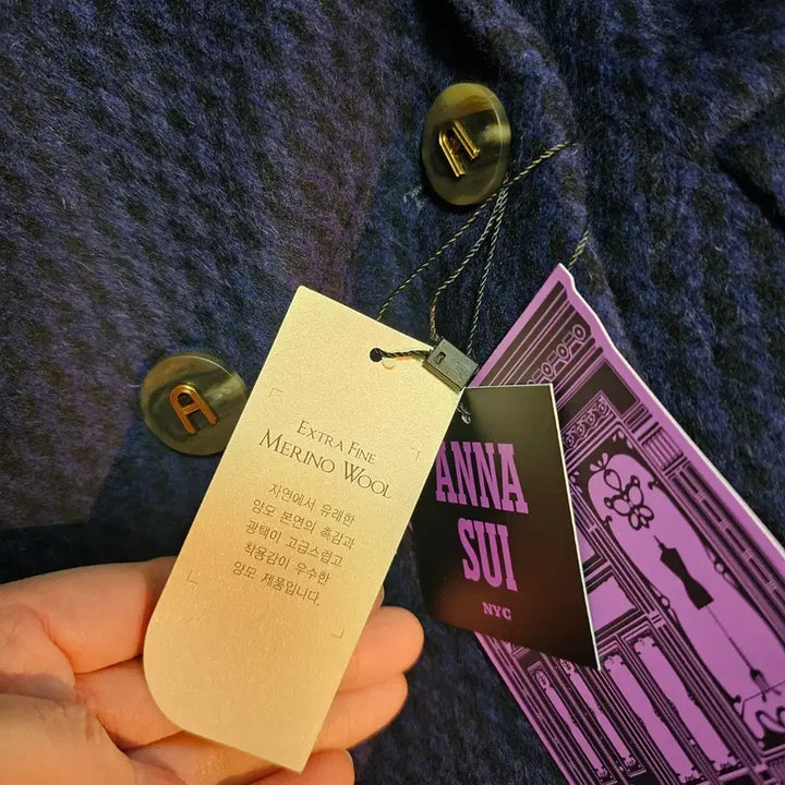 [BUNJANG] Anna Sui Navy Wool Cashmere Coat / 안나수이 롱코트 (새상품)양모95%캐시미어5%