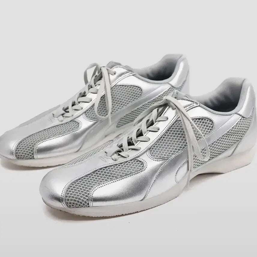 [BUNJANG] Yase Spider Leather Sneakers Silver 285 / 야세 스파이더 레더 스니커즈 실버 285