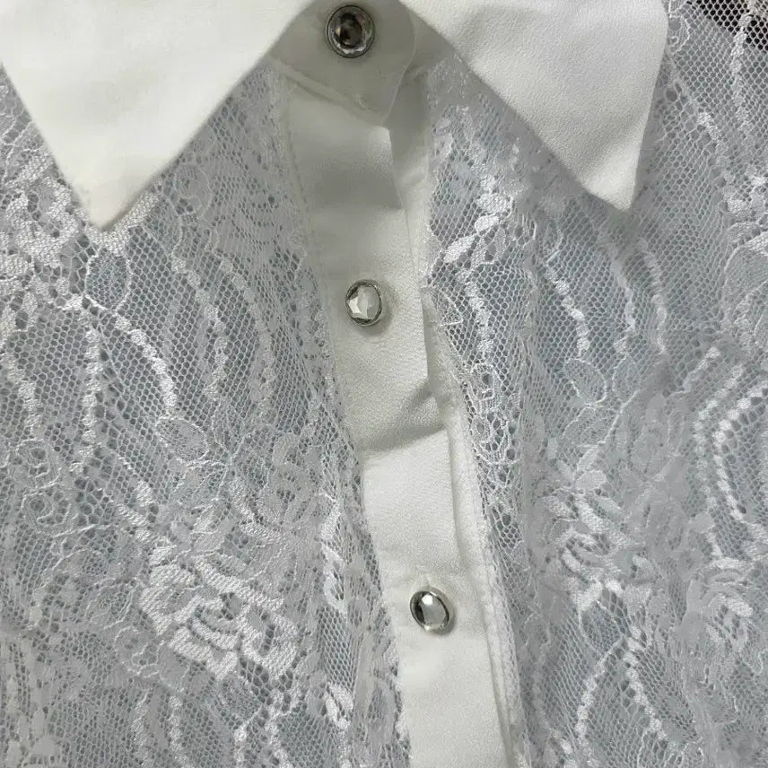 [BUNJANG] Lace Crop Blouse / 레이스 크롭 블라우스