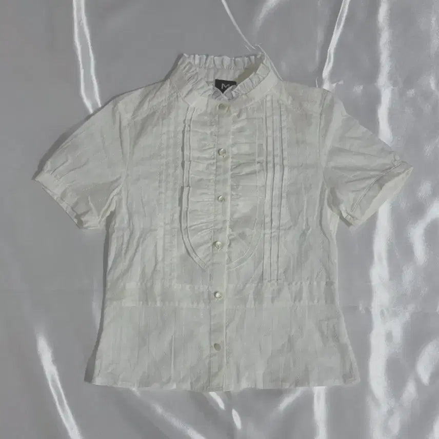 [BUNJANG] White Frill Blouse Shirt / 고퀄양복 화이트 프릴 블라우스 셔츠 양산형 로리타