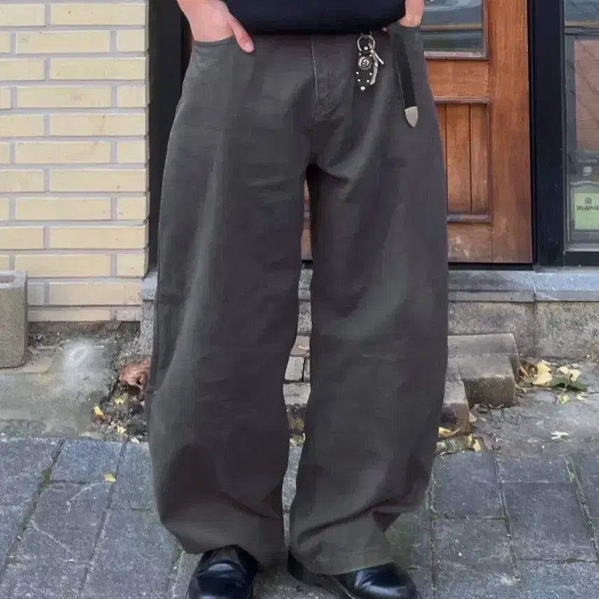 [BUNJANG] LeHar Curved Denim Pants / (할인가능) [정가 4.2] 르아르 커브드팬츠 차콜