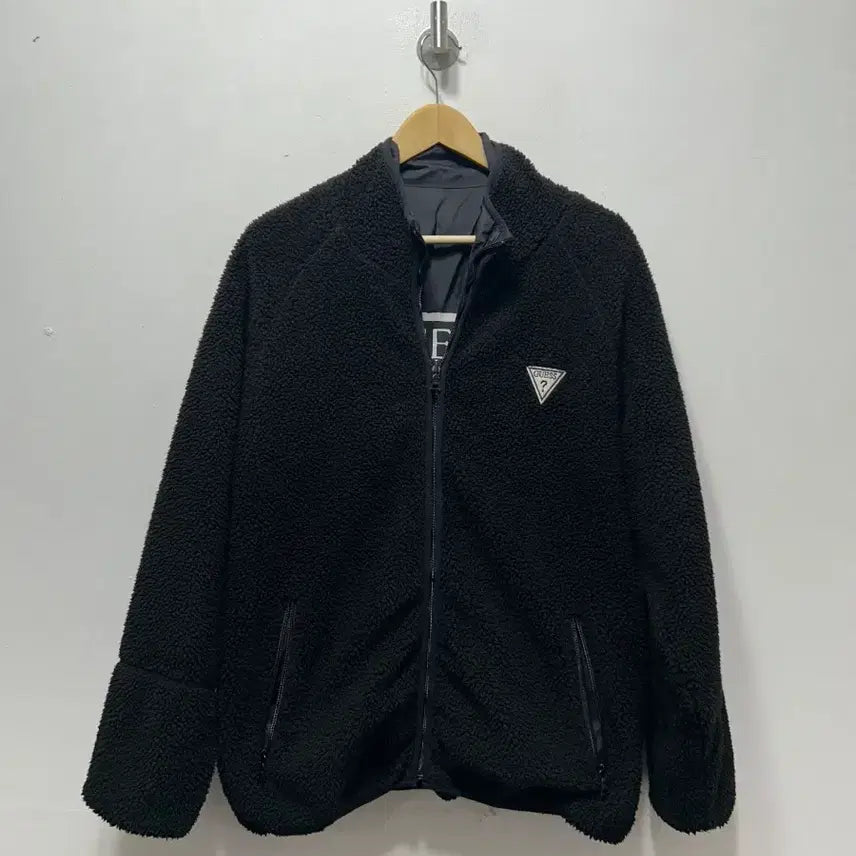 [BUNJANG] Guess Black Reversible Fleece Jacket L / 게스 블랙 뽀글이 플리스 양면 리버시버블 점퍼 L