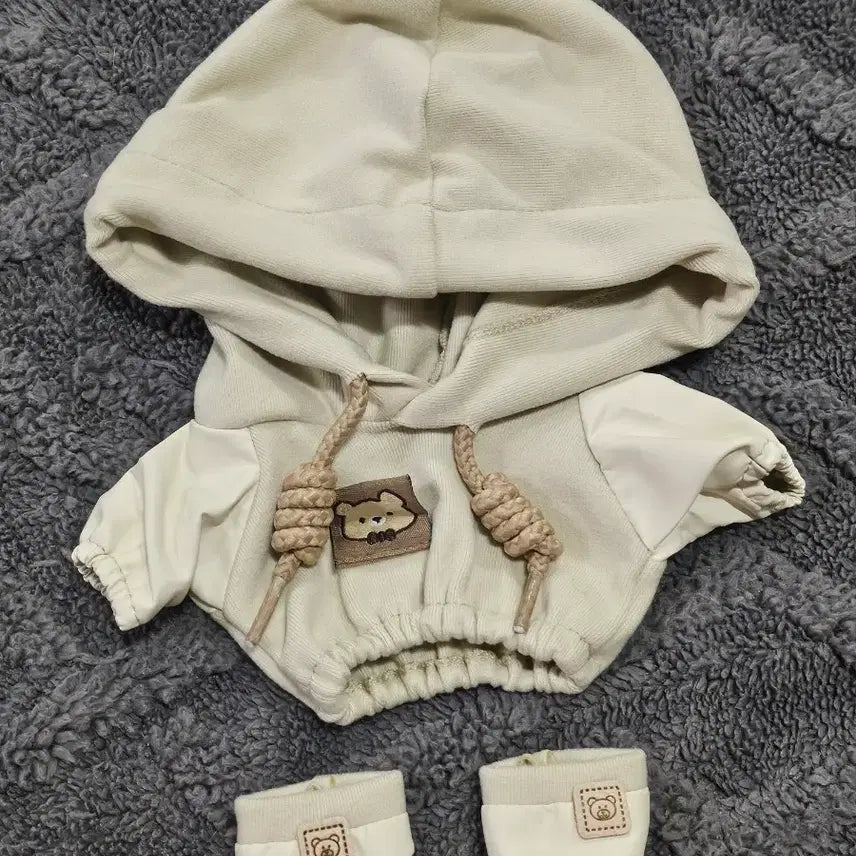 [BUNJANG] 20cm Doll Bear Hoodie Set / 20cm 솜인형옷 베어후드 세트
