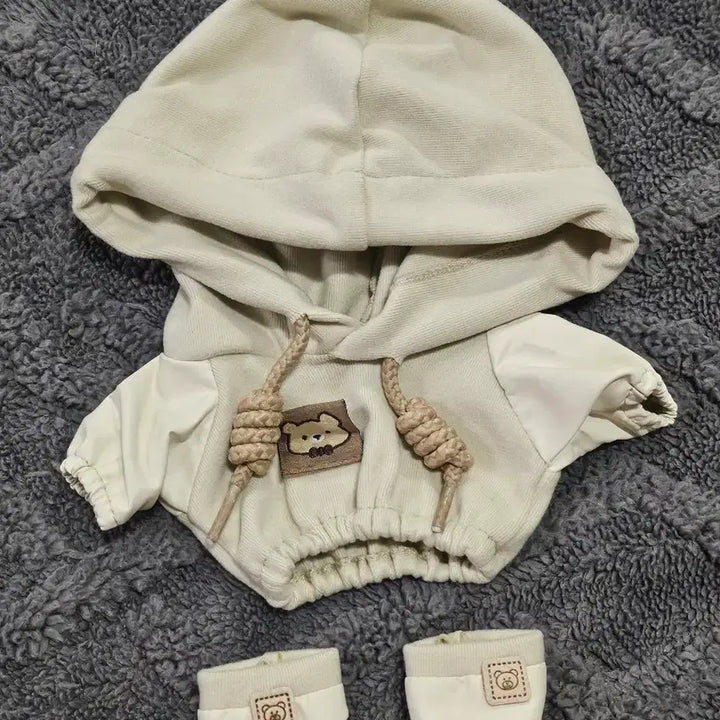 [BUNJANG] 20cm Doll Bear Hoodie Set / 20cm 솜인형옷 베어후드 세트