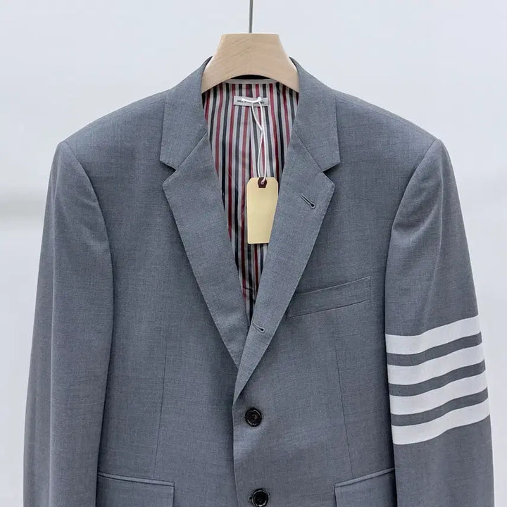 [BUNJANG] Thom Browne Weave Blazer Jacket Gray / [미사용/3] 톰브라운 사선완장 위브 블레이저 자켓 정장 그레이