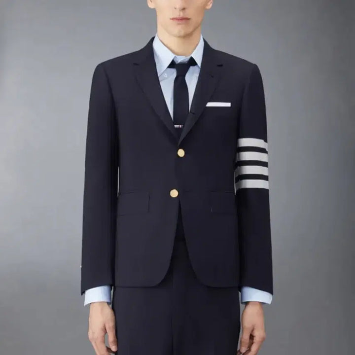 [BUNJANG] Thom Browne Weave Blazer Jacket Navy / [미사용/3] 톰브라운 사선완장 위브 블레이저 자켓 정장 네이비