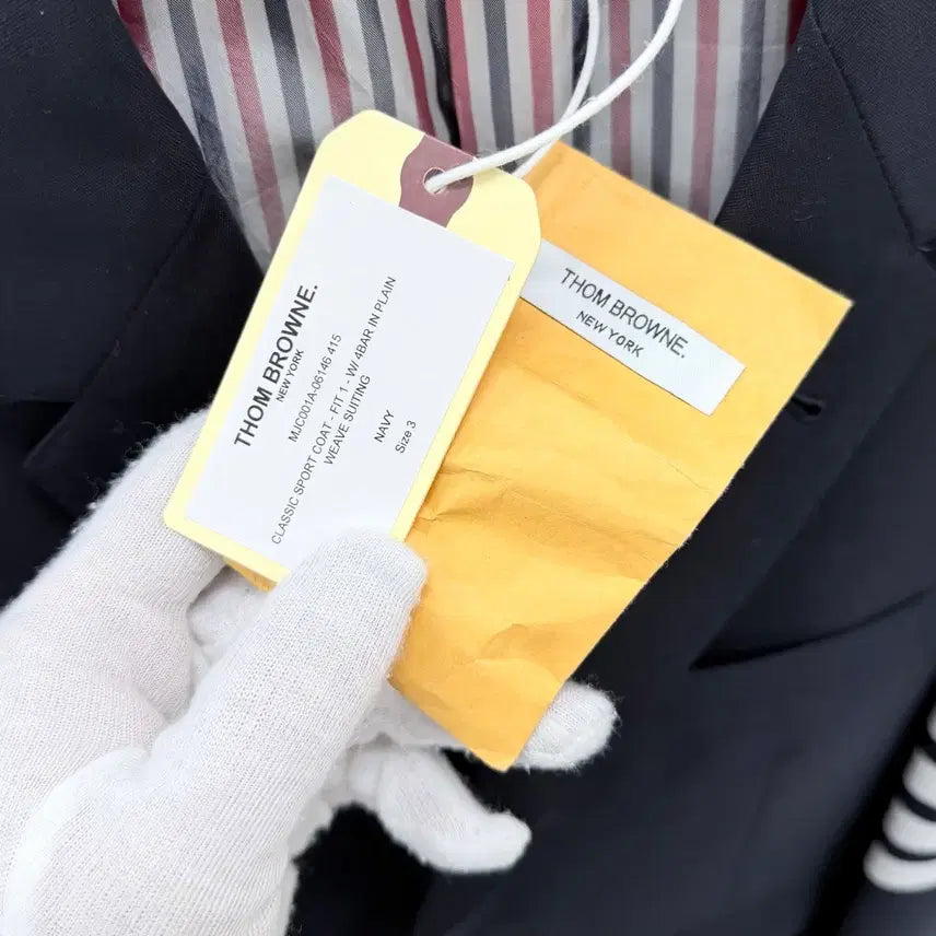 [BUNJANG] Thom Browne Weave Blazer Jacket Navy / [미사용/3] 톰브라운 사선완장 위브 블레이저 자켓 정장 네이비