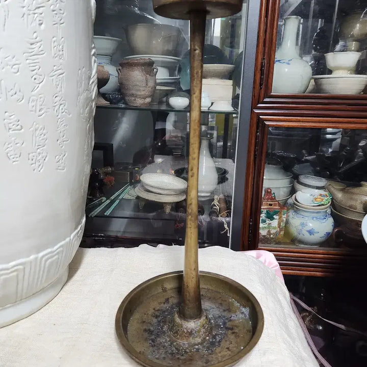 [BUNJANG] Joseon Dynasty Bronze Candlestick (Lantern Candlestick) / 민속품(골동) 조선시대  동촛대(유등촛대)