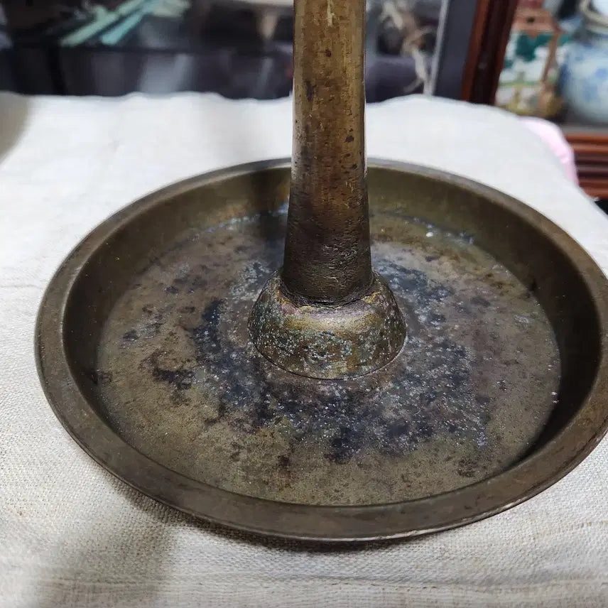 [BUNJANG] Joseon Dynasty Bronze Candlestick (Lantern Candlestick) / 민속품(골동) 조선시대  동촛대(유등촛대)