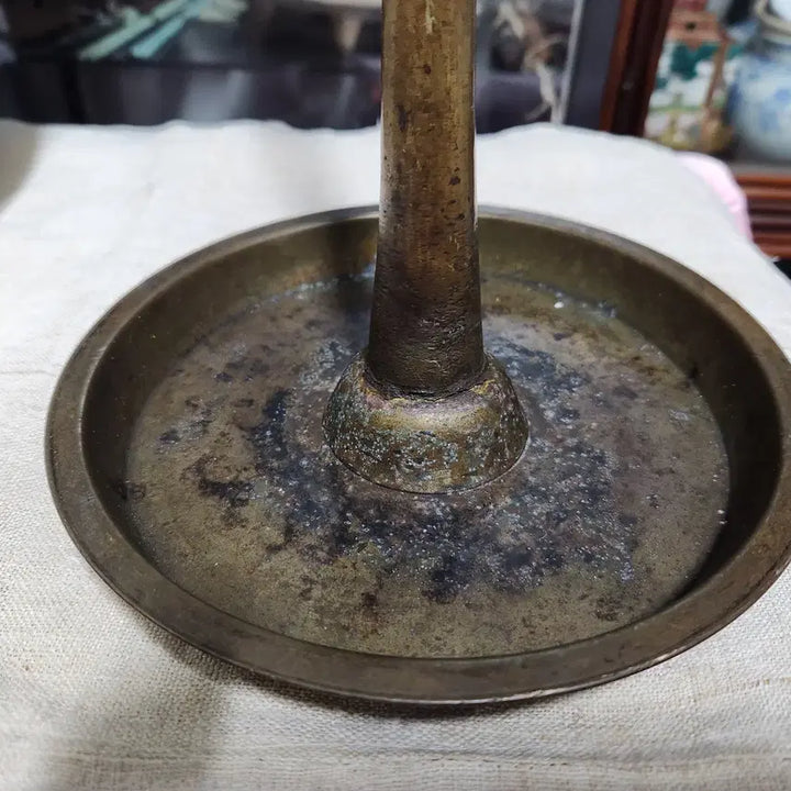 [BUNJANG] Joseon Dynasty Bronze Candlestick (Lantern Candlestick) / 민속품(골동) 조선시대  동촛대(유등촛대)
