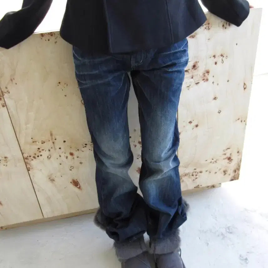 [BUNJANG] 3IIWY Blue Washed Denim Pants / 쓰리아이와이 블루 워시드 데님 팬츠