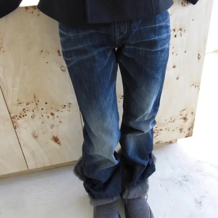 [BUNJANG] 3IIWY Blue Washed Denim Pants / 쓰리아이와이 블루 워시드 데님 팬츠