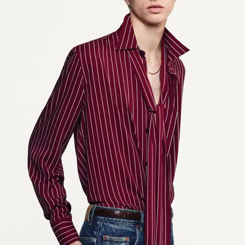 [BUNJANG] Saint Laurent 25SS Stripe Shirt / 생로랑 25ss 스트라이프 셔츠 (배우 이종원님착용)40