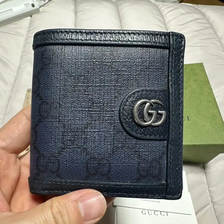 [BUNJANG] Gucci GG Marmont Navy Wallet / 구찌 남성 GG 마몬트 반지갑 판매해요!