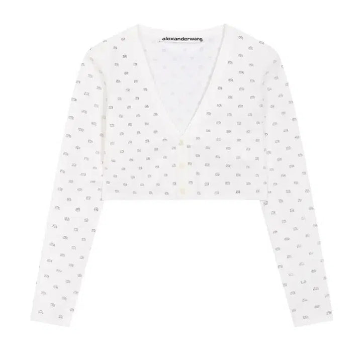 [BUNJANG] Alexander Wang Crystal Logo Cardigan / 알렉산더왕 크리스탈 로고 가디건