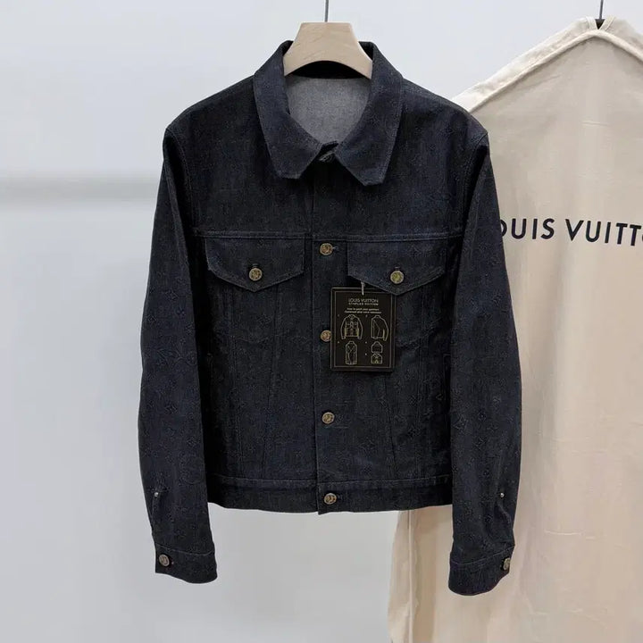 [BUNJANG] Louis Vuitton Monogram DNA Denim Jacket / [S+급/46] 루이비통 모노그램 DNA 데님 자켓 블랙