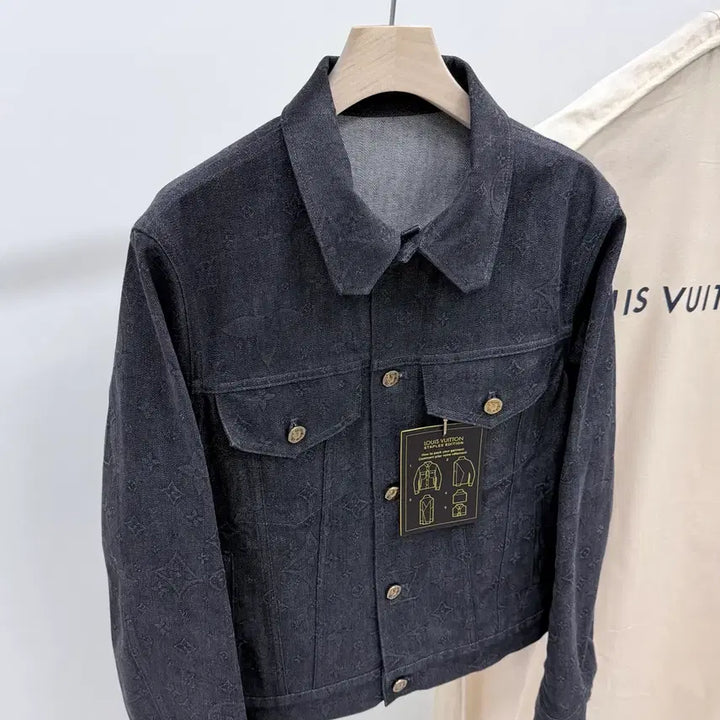 [BUNJANG] Louis Vuitton Monogram DNA Denim Jacket / [S+급/46] 루이비통 모노그램 DNA 데님 자켓 블랙
