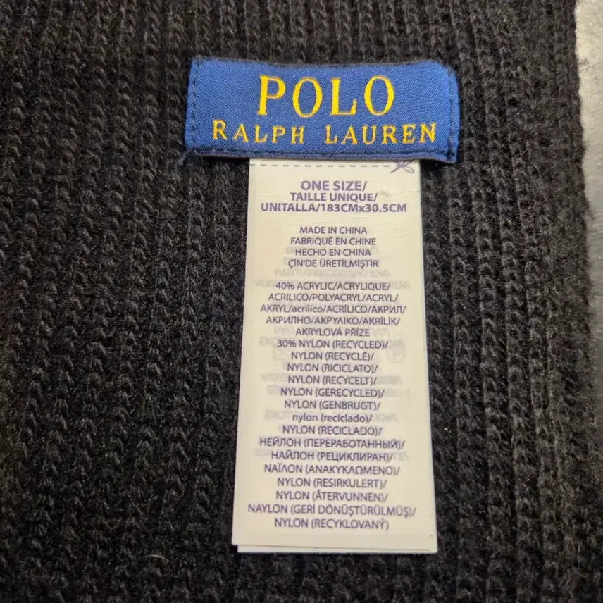[BUNJANG] Polo Ralph Lauren Black Bear Muffler / 폴로 랄프로렌 블랙 곰돌이 머플러 중고 양도합니다