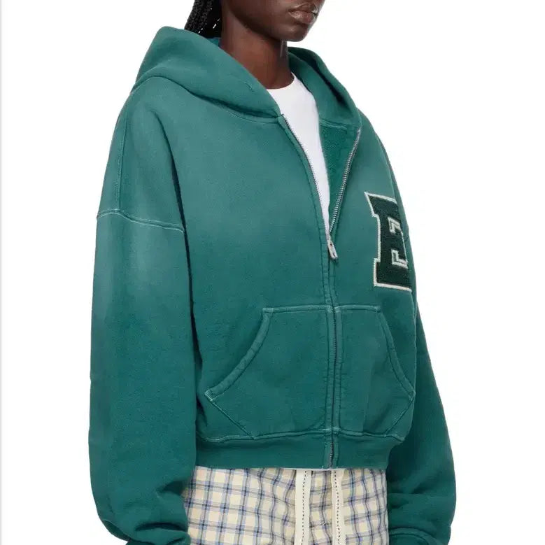 [BUNJANG] ERL Letterman Varsity Hooded Zip-Up Jacket / [M] 새상품 ERL 이알엘 레터맨 바시티 후드집업